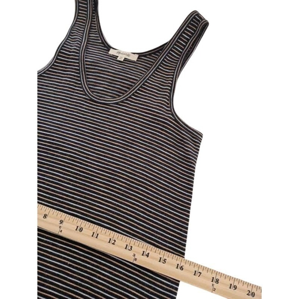 MADEWELL Striped Tank Dress S Black White Sleeveless Cotton‎ Casual NWOT Coastal - Picture 7 of 8